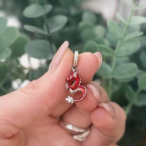 Sterling Silver Red Dragon Charm